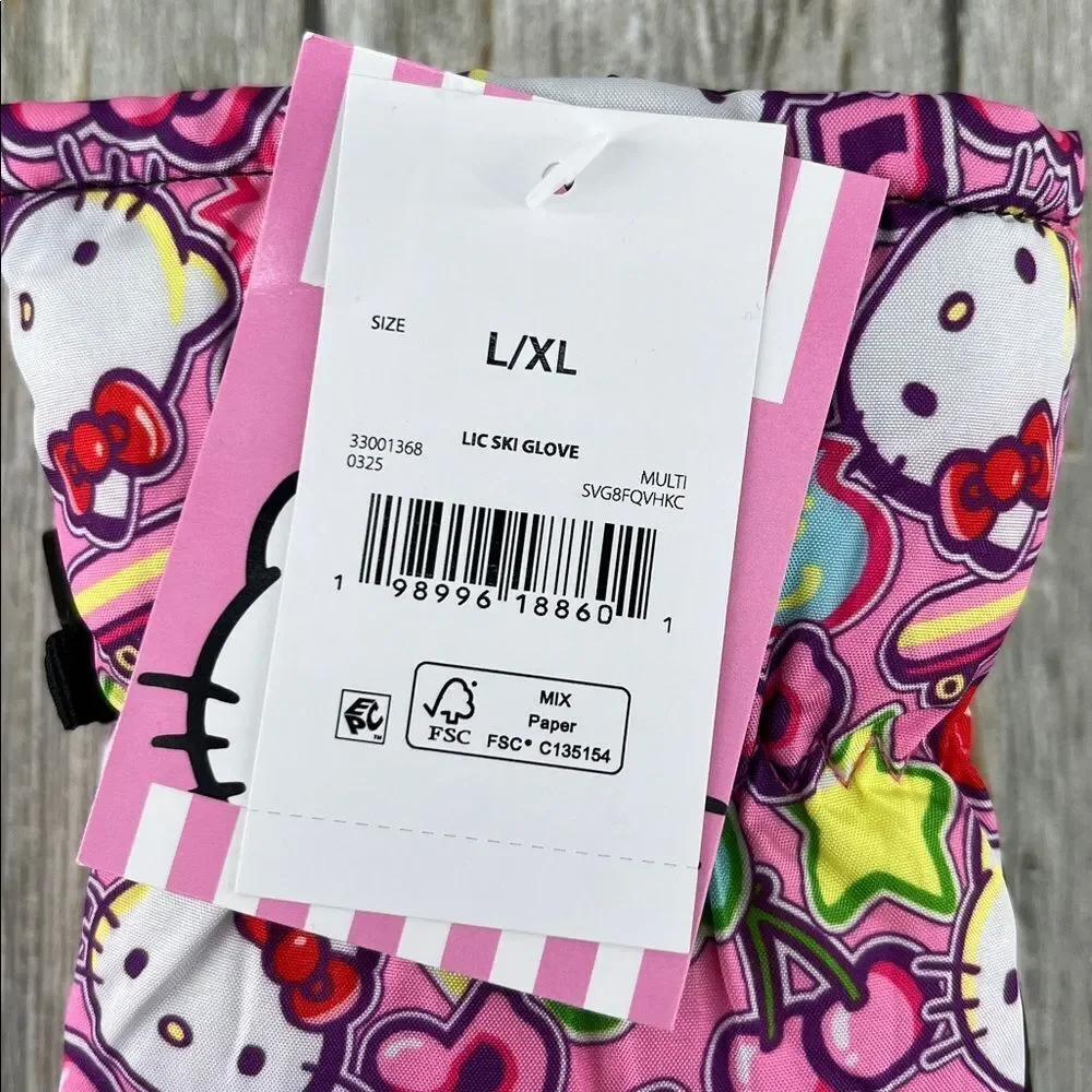 Hello Kitty Pink Beanie Hat & Gloves 3-Piece Set